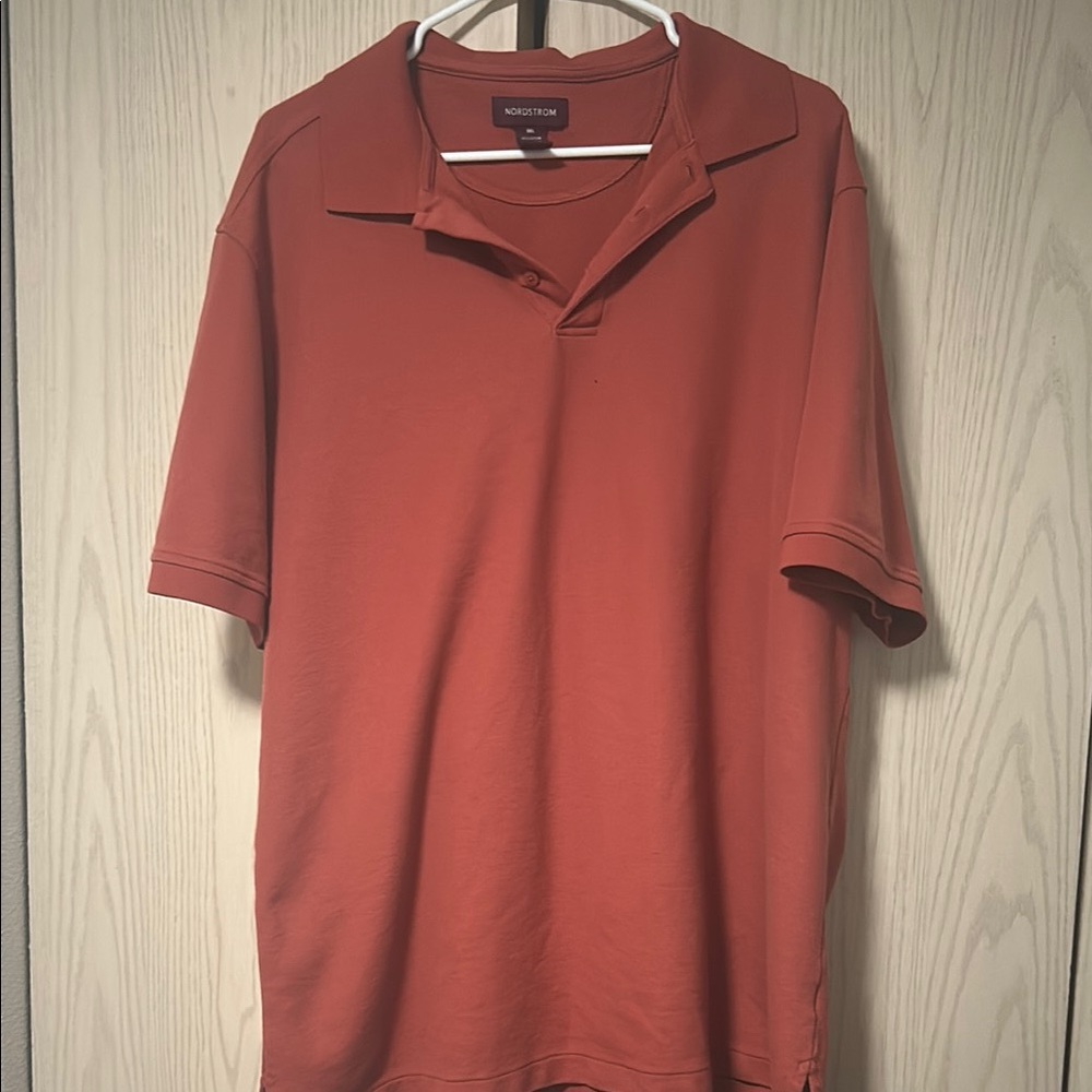 Nordstrom Red Polo Shirt Casual Knit Design